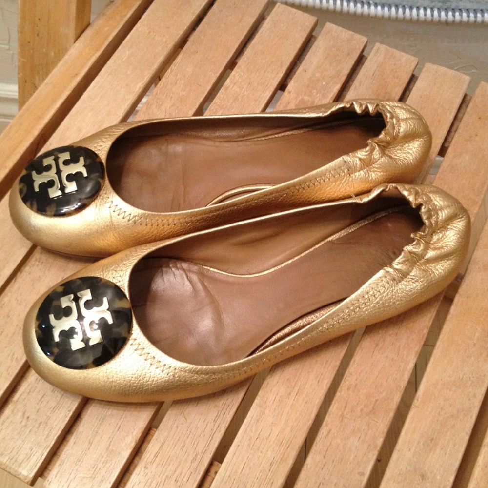 Tory Burch Gold Flats Sz. 8